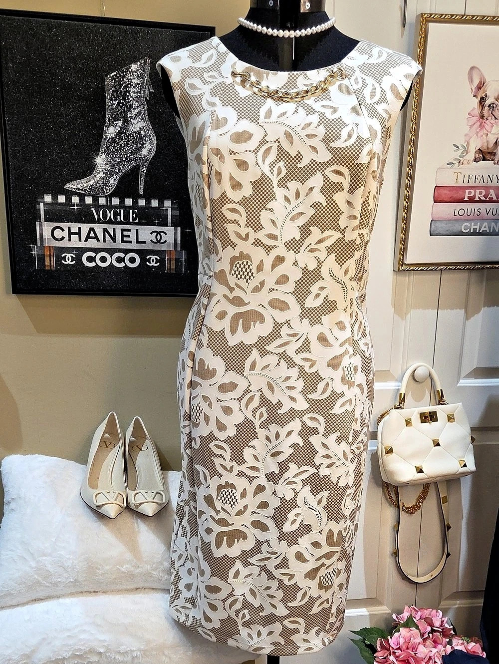 Nwot 12Enfocus Studio Floral Lace Midi Dress
